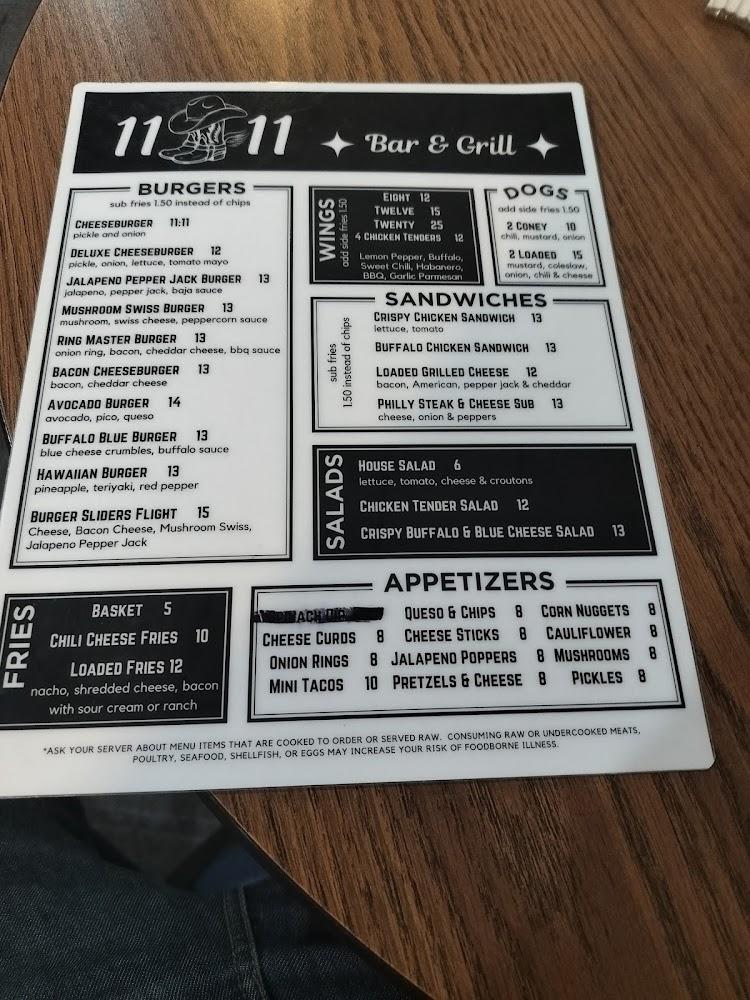 11:11 Bar and Grill Menu image 2
