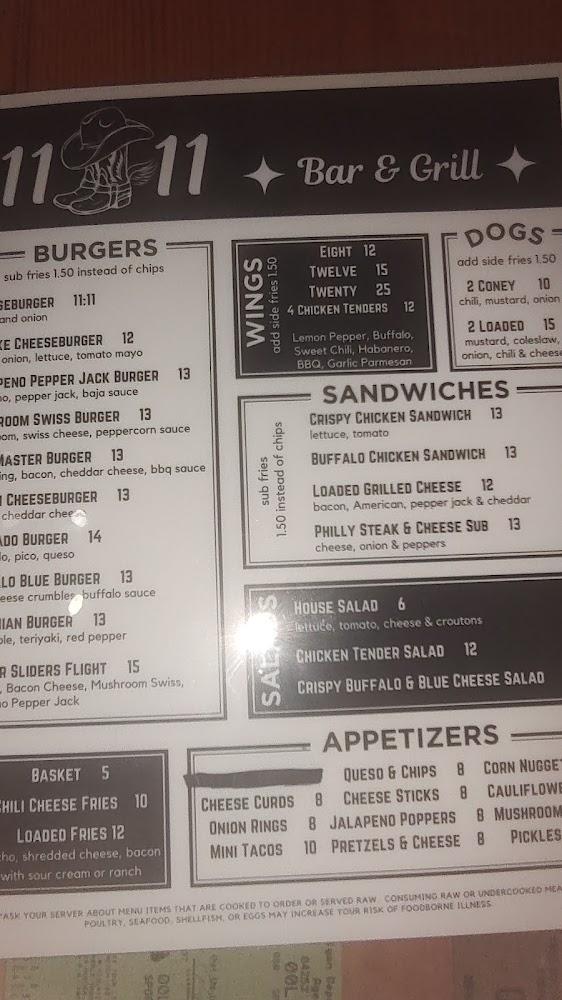 11:11 Bar and Grill Menu image 4
